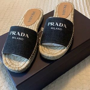 Prada denim sandals